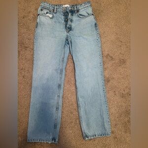 Zara Button Fly Light Wash Jeans Women’s Size 4